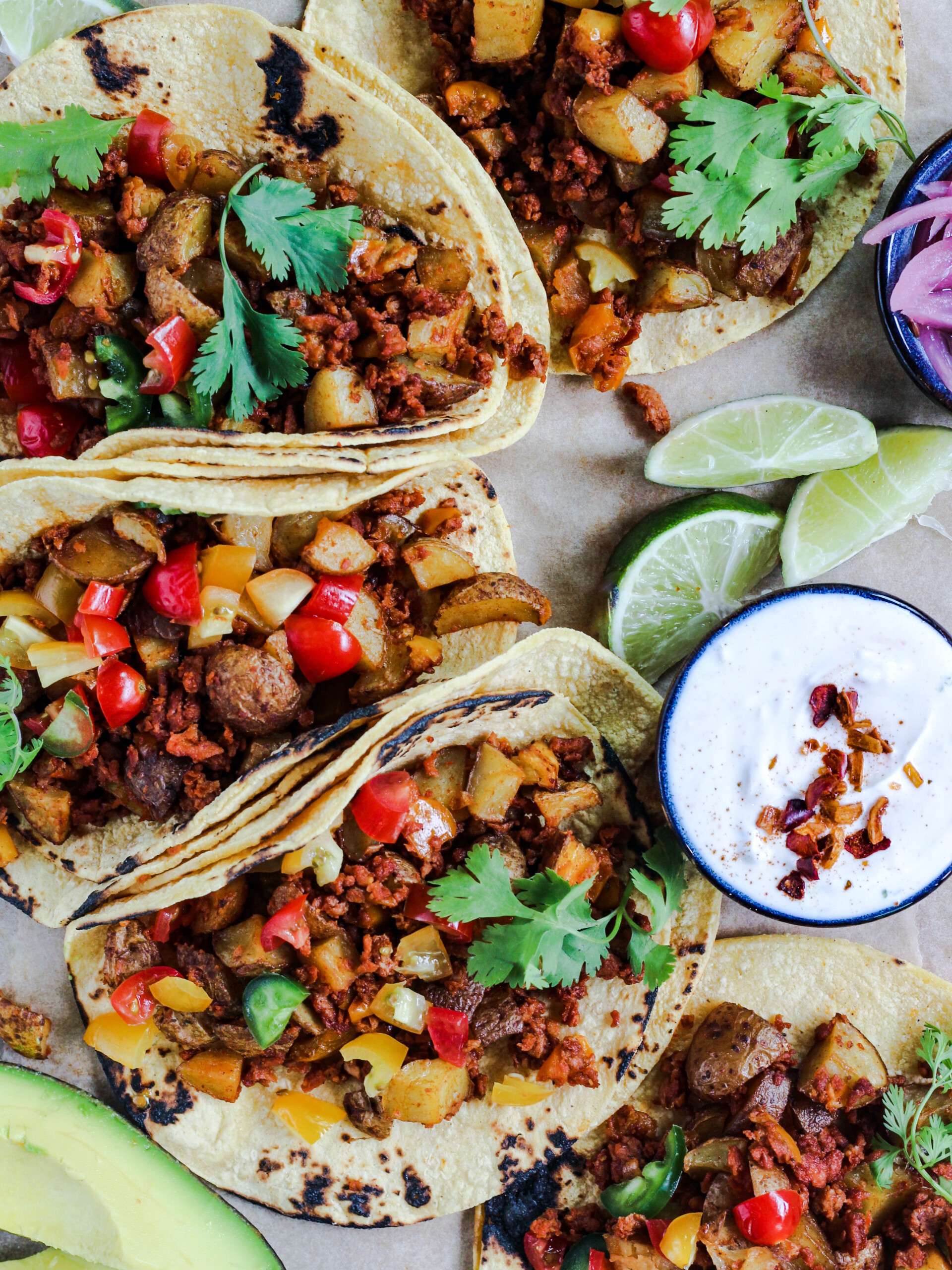 Easy Trader Joe's Soy Chorizo and Potato Tacos - Mom Under Pressure