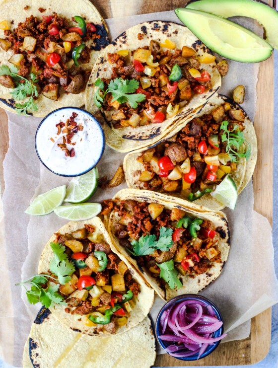 Easy Trader Joe's Soy Chorizo and Potato Tacos - Mom Under Pressure