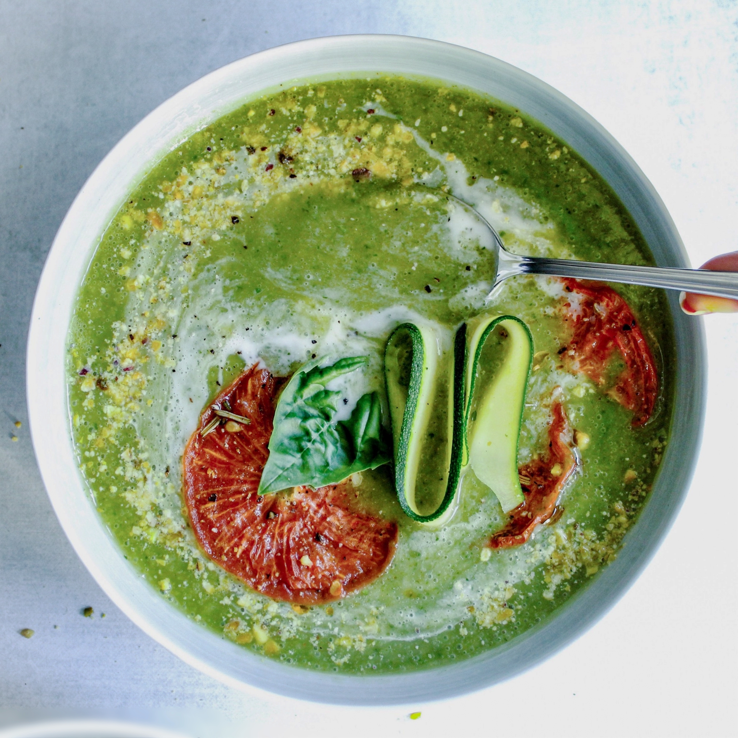 Instant Pot Chilled Zucchini Soup with Spinach and Basil Mom